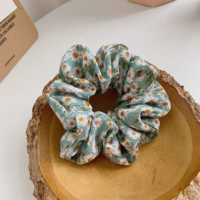 HX-307可愛少女復古法式超仙豬大腸髮圈小雛菊頭繩碎花髮繩氣質優雅皮筋ycintestine