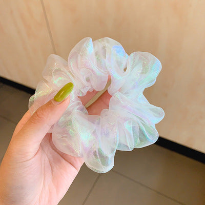 HX-300可愛少女人魚姬網紗豬大腸圈髮圈ins歐根紗髮繩髮飾女簡約肥腸ycintestine