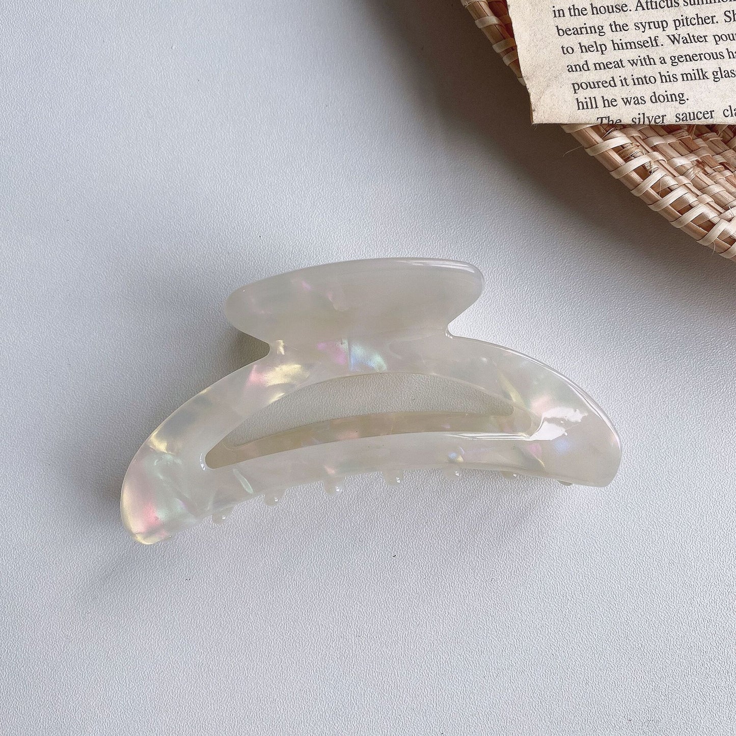 HX-985韓國ins復古彩色大理石紋理月亮抓夾慵懶氣質亞克力醋酸盤髮髮夾鯊魚夾ycclamping20210615