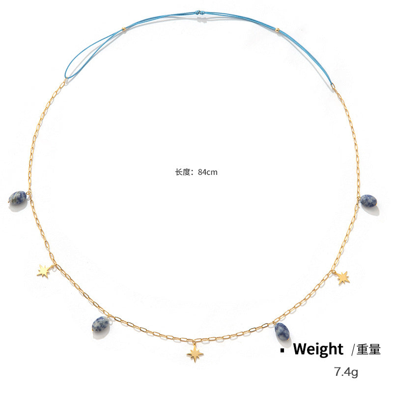 NCN00851金屬鍍金鑲鋯可調節鎖骨鏈頸鏈女 韓版簡約復古夏季百搭項鏈kj202106