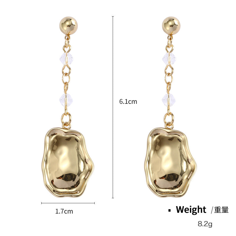 NXE03552925銀針金屬鍍金色歐美耳釘女ins風誇張珍珠耳墜跨境熱賣耳飾kj202104