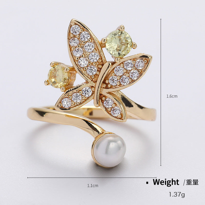 NCR00883金屬鍍金鑲鋯開口可調節指甲戒 日韓熱賣款可愛萌寵造型戒指kj202105