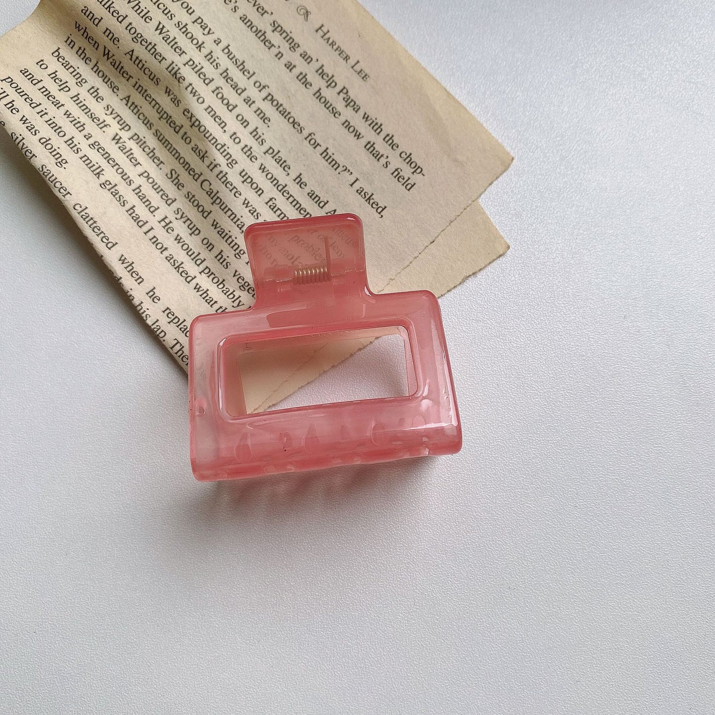 HX-894復古氣質半紮瀏海邊夾果凍色小號抓夾後腦勺小清新氣質髮夾髮爪鯊魚夾ycclamping