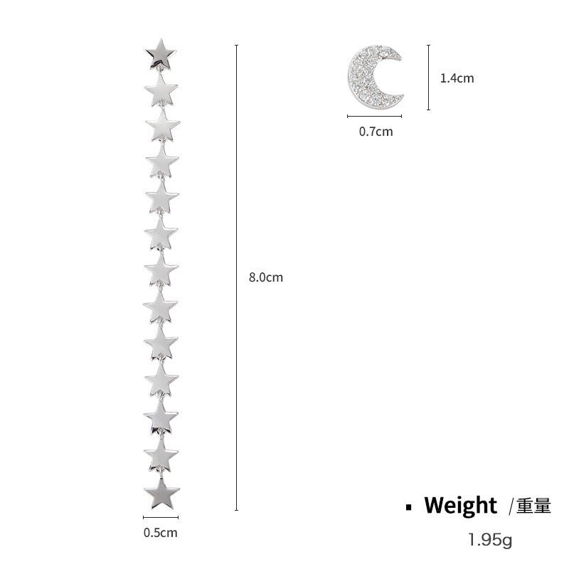 NSE00274韓版時尚簡約s925純銀鑲鋯長款珍珠耳環女幾何超仙流蘇耳飾kj202105