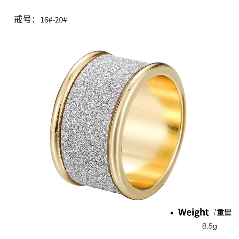 NCR01351銅鍍金充粉水鉆光面戒指女歐美跨境專供熱銷款復古指環可定制kj202107