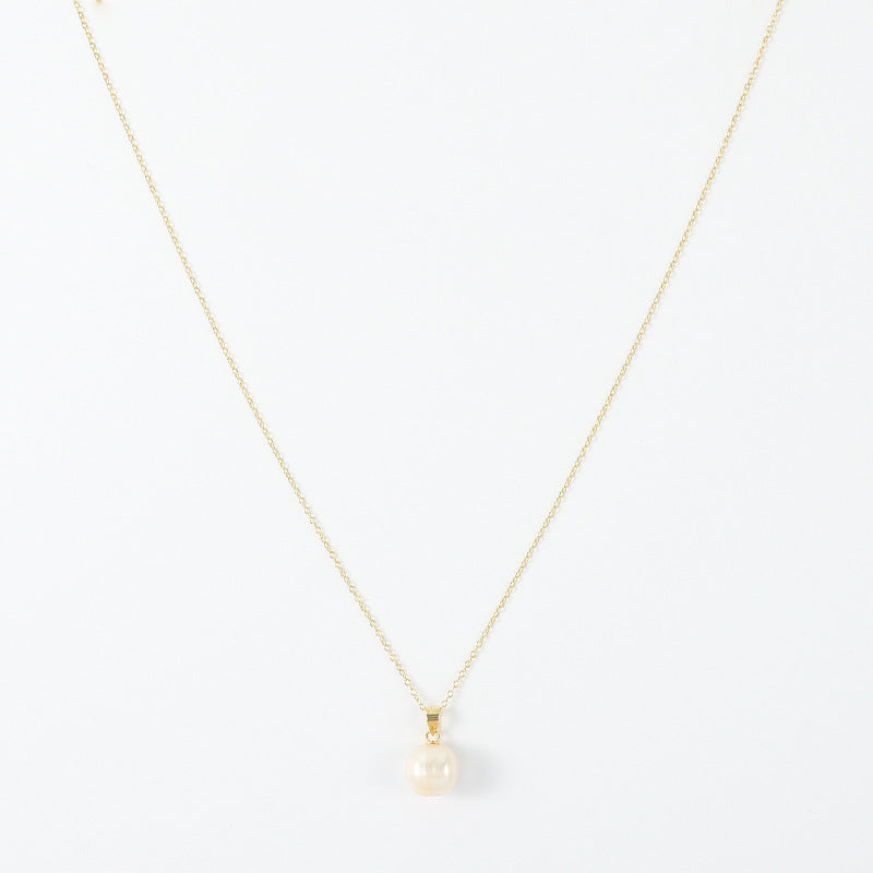 NSN00310飾品 日韓簡約時尚s925純銀百搭天然淡水珍珠吊墜choker項鏈kjpearl