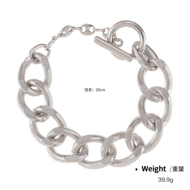 NCB00994金屬鍍金OT扣手鏈女 歐美跨境專供熱銷款古巴鏈圈圈手環手飾kj202106