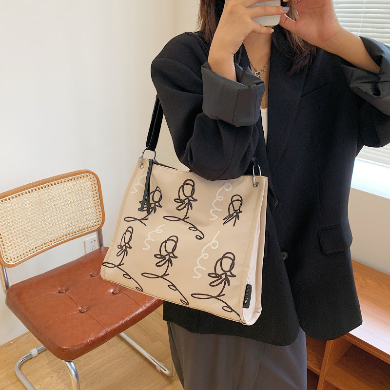 PDL9168個性塗鴉大包包女2021韓版簡約輕便尼龍托特包休閑簡約網紅單肩包MG20210802