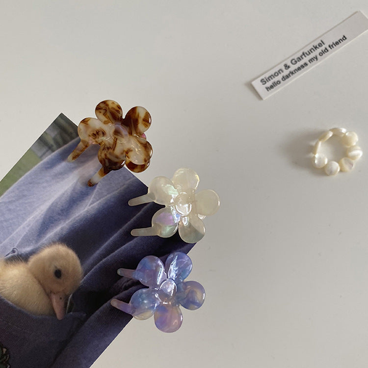 HX-067韓國東大門清新氣質小號花朵復古抓夾髮夾法式簡約花花瀏海夾邊夾鯊魚夾ycclamping