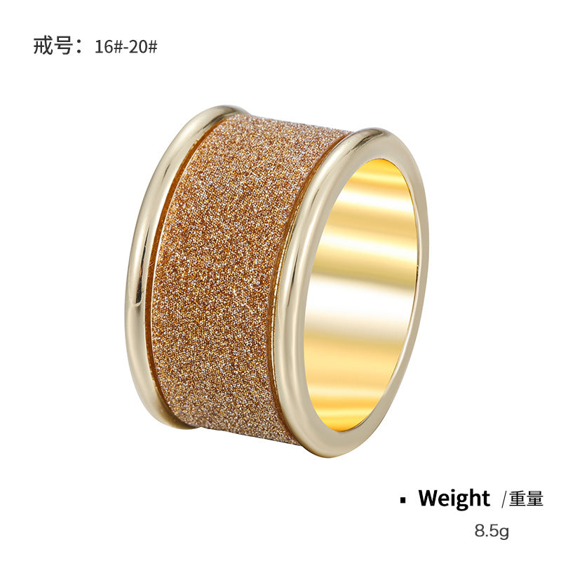 NCR01351銅鍍金充粉水鉆光面戒指女歐美跨境專供熱銷款復古指環可定制kj202107