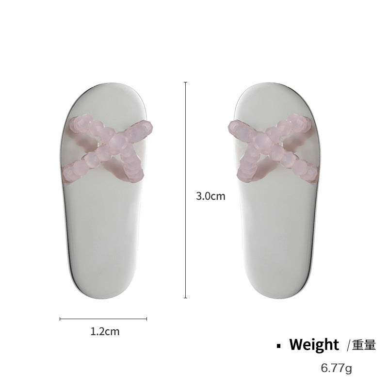 NXE04214無線耳機防丟耳釘 夏季時尚百搭拖鞋保色耳飾 蛇形耳機裝飾品kj202104