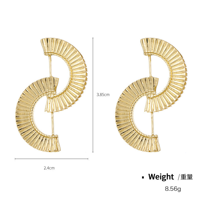 NCE04490金屬925銀針紋路個性誇張耳環女歐美時尚ins風網紅熱賣款耳飾KJ20210812