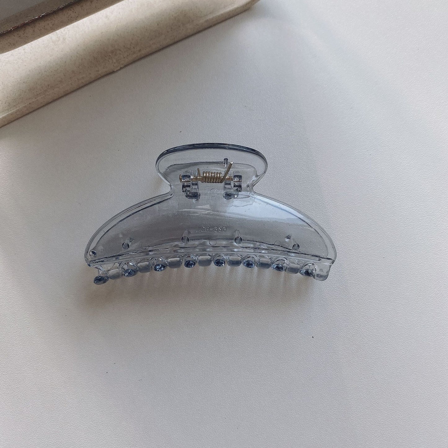 HX-906髮夾後腦勺抓夾ins韓國簡約藍色系透明交叉大號亞克力盤髮鯊魚夾ycclamping
