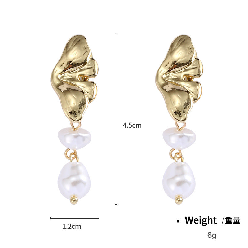 NXE03550歐美珍珠耳夾女法式高級感無耳洞耳夾歐美ins風復古金色耳夾kj202104