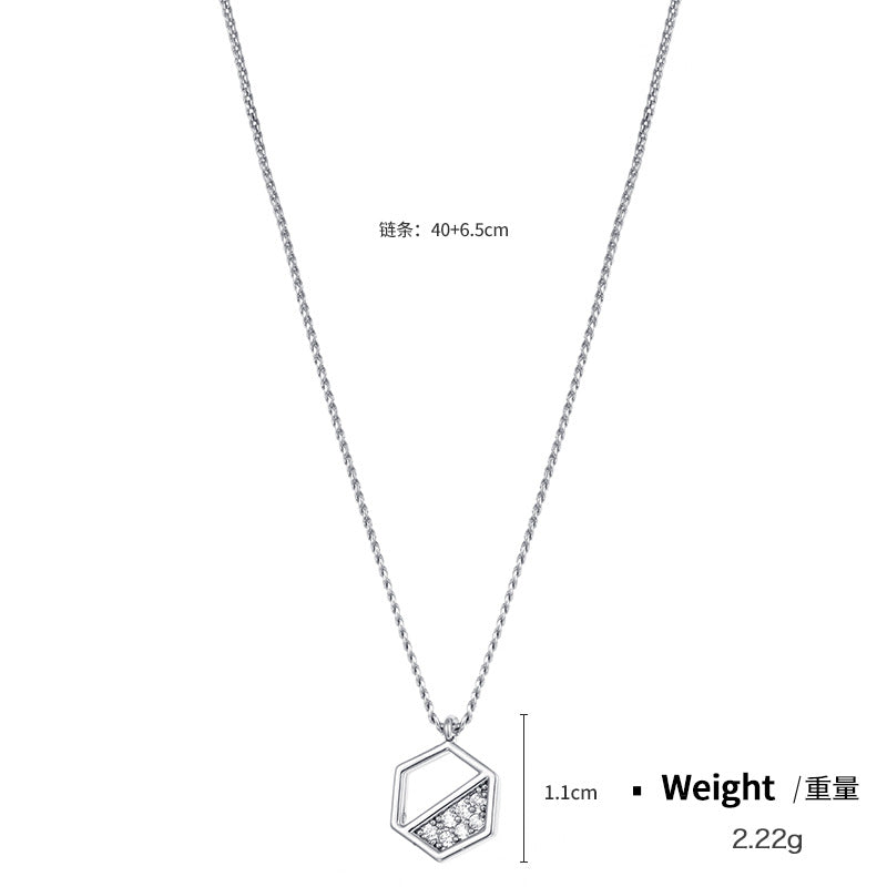 NCN01178銅鍍真金鑲鋯精致鏤空吊墜女韓版簡約網紅氣質復古冷淡風項鏈kj202106