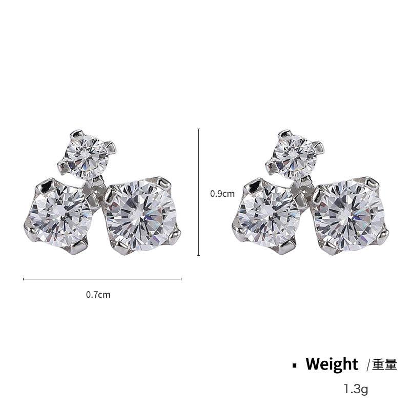 NSE00142韓版時尚簡約s925純銀鑲鋯耳環女式 幾何型HOOP耳圈復古耳飾kj202105