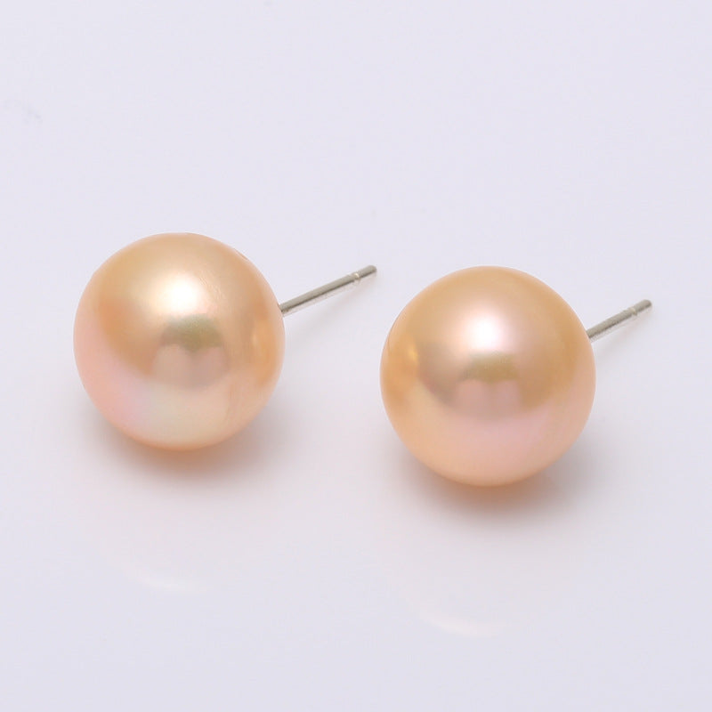 NCE03064-2s925銀針天然淡水珍珠耳釘日韓簡約復古百搭耳飾女經典時尚冷淡風kjpearl