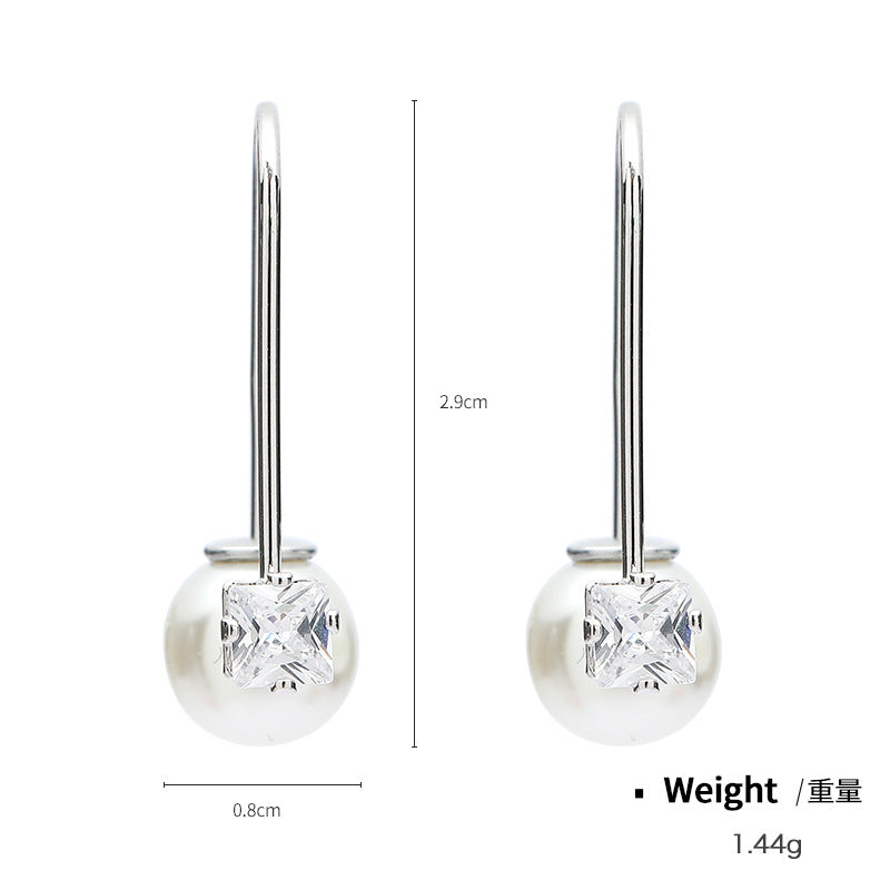 NCE02208銅鑲嵌鋯石鍍金珍珠耳環女式日韓時尚復古百搭ins風氣泡耳飾kj202106