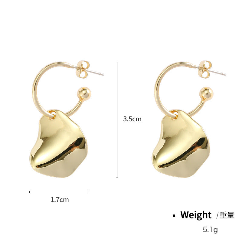 NXE03551金屬電鍍保色歐美耳環跨境熱賣ins風耳扣女誇張亞馬遜大耳環kj202104