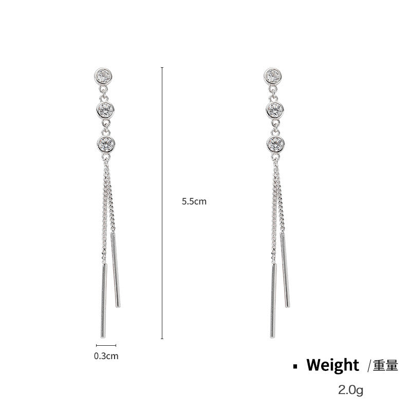 NSE00149通體純銀鑲鋯鍍真白金防過敏耳環女 韓版簡約幾何型珍珠耳飾kj202105