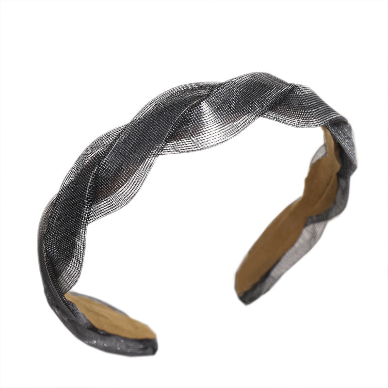C864頭箍蕾絲交叉辮子髮箍韓版純色氣質一件代發春夏髮飾Ribbon