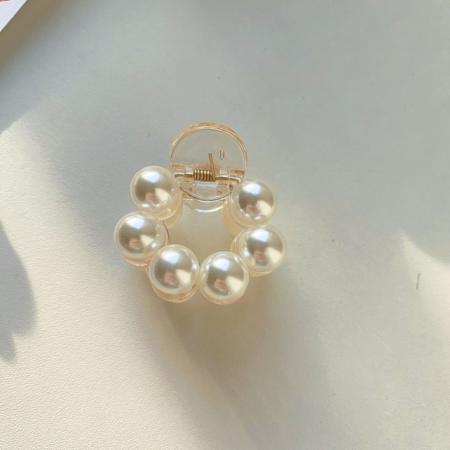 HX-579珍珠髮夾抓夾韓國ins一字頂夾簡約氣質百搭珍珠小號抓夾頭飾髮夾鯊魚夾ycclamping