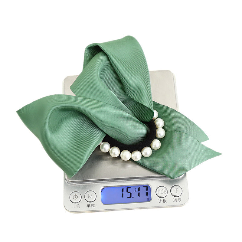 D617韩版新品发绳法式优雅珍珠头饰发圈长飘带束发女士马尾绳批发hr202105