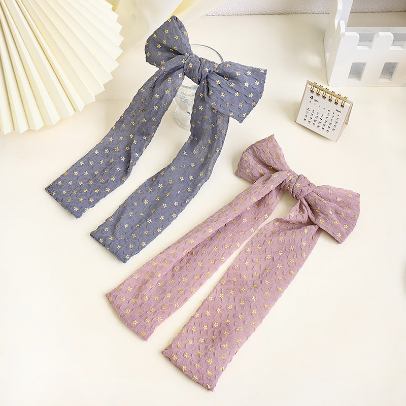 E137跨境新品发夹批发简约纯色布艺压邹蝴蝶结头饰发卡少女马尾夹hp202104