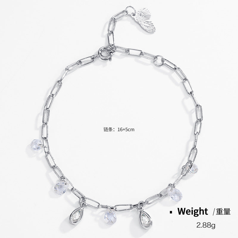 NCB00271銅鍍真金鑲嵌鋯石水晶手鏈女日韓簡約氣質復古幾何ins風手環kj202106